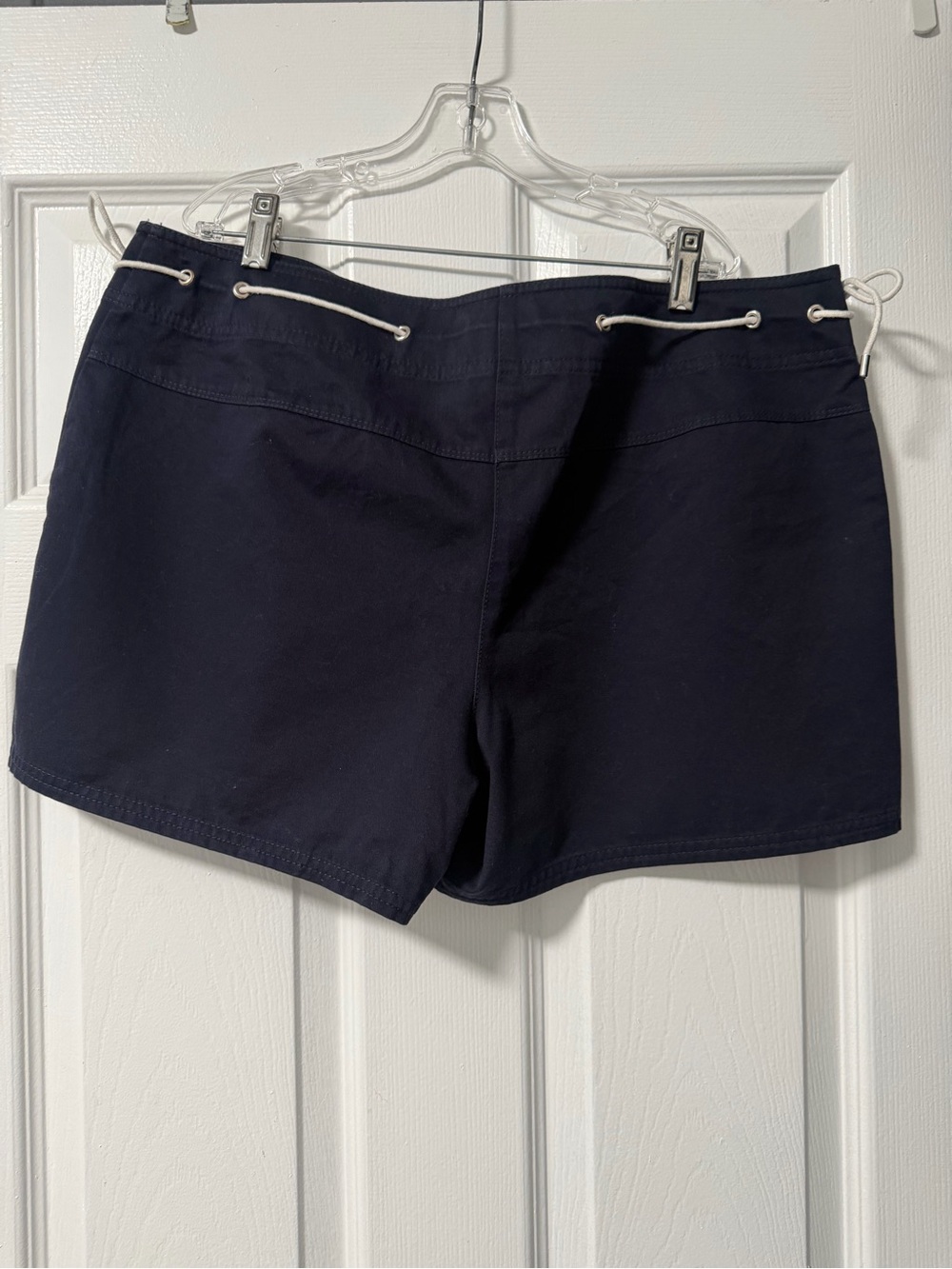 Ann Taylor LOFT Navy Cotton Nautical Rope Drawstring Shorts Size 14 - Picture 3 of 10